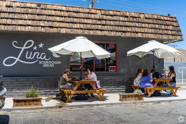 Yucca Valley locals love sitting outside of Luna Bakery to enjoy their lunch.