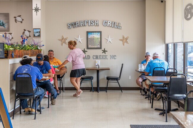 Head to Starfish Grill for unique seafood menu options.