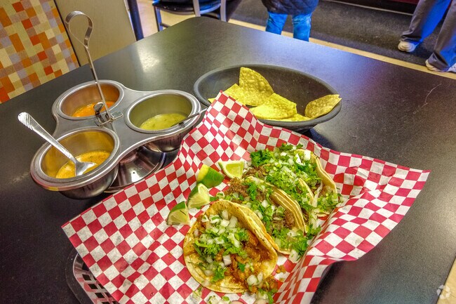 The many options for street tacos at Tacos La Familia are loved by Mondamin Presidential locals.