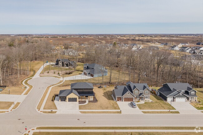 Newer modern homes with fair-sized yards are common throughout Harrison.