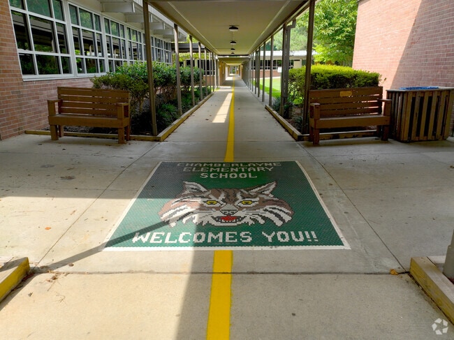 Chamberlayne Elementary School has its mascot on the walkways.