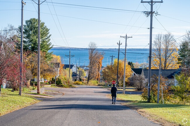 Locals often stroll the scenic streets in Bayfield.