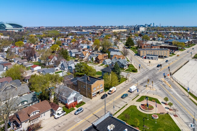 An aerial view of West Milwaukee streets.