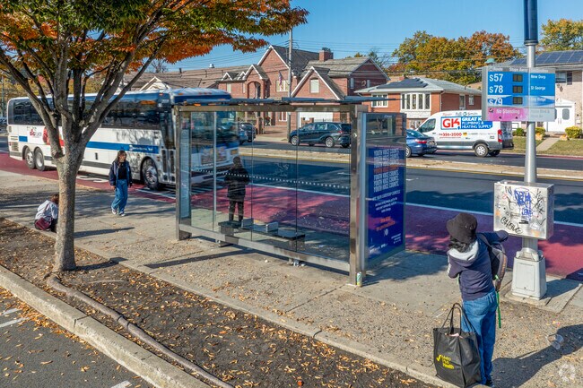 Commuters also rely on the many bus stops scattered throughout the neighborhood.