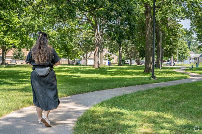 Lindwood Park's shaded walking paths are a nice place to escape the heat.