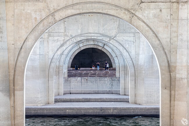 East Hartford's waterfront district connects with Hartford across the Connecticut River.