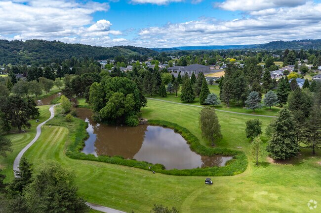 Mint Valley Golf Course has beautiful views of trees and lakes while you play in Memorial Park.