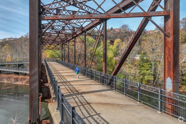 Go for a jog over the Herrs Island Bridge.