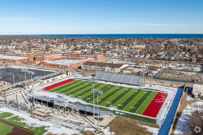 Horlick Athletic Field, in the 19th Ward, is home to the Racine Raiders.