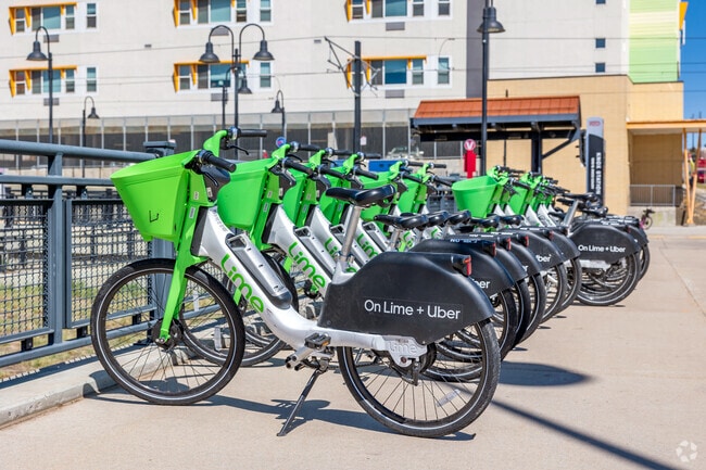 Electric rental bikes allow residents to bike from their homes to the light rail or vice versa.