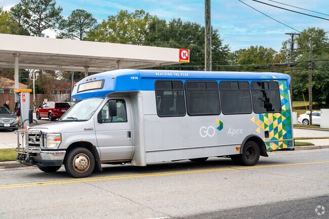 Go Triangle provides a free shuttle in downtown Apex.