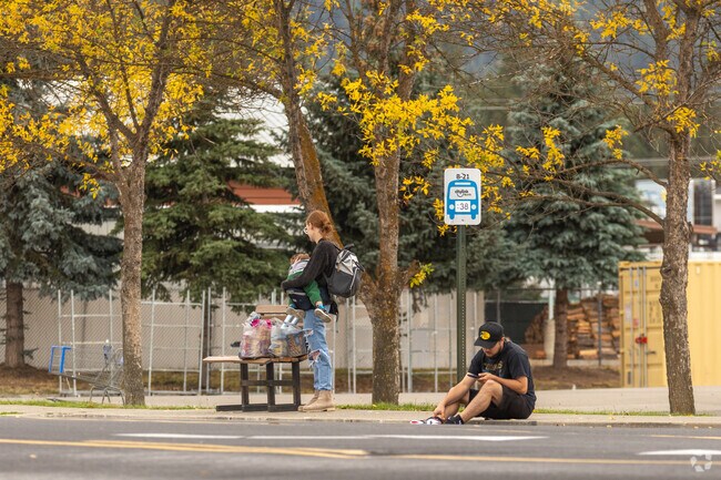 Residents waiting for the local City Link Bus.