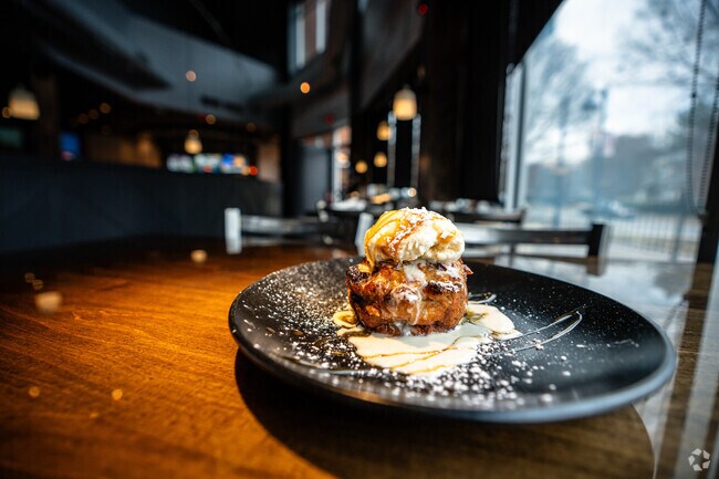 Hometown Bar and Grill is known for its irresistible bread pudding.