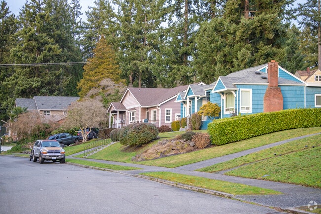 Residential streets in Fircrest are lined with charming ramblers and cottage style architecture.