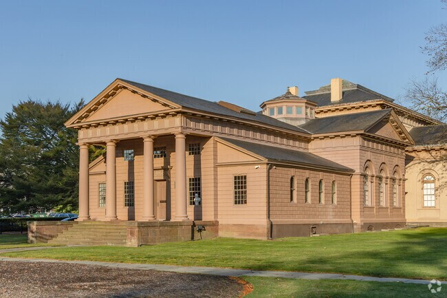 The Redwood Library & Athenæum in the Old Beach neighborhood of Newport was completed in 1750.