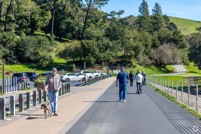 Walking in good company with your friends at Lafayette Reservoir Recreation area near Tanglewood Lafayette, Ca.