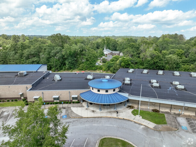 Aerial view of the entrance to Bayvale Elementary School Augusta, GA.