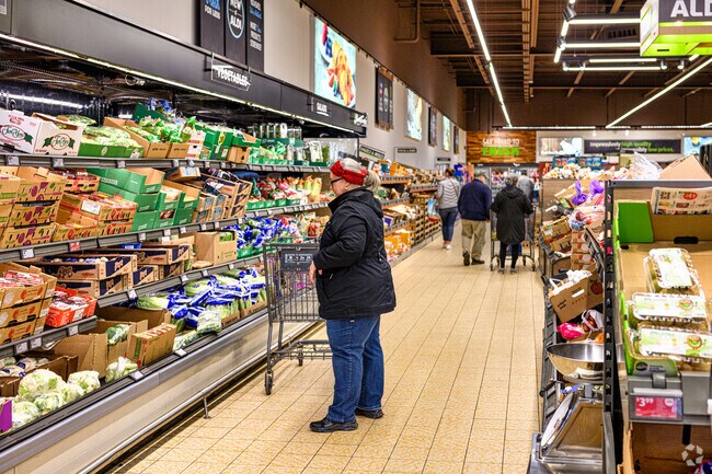 Located near Old Forest, Aldi offers lower cost grocery items and fresh produce.