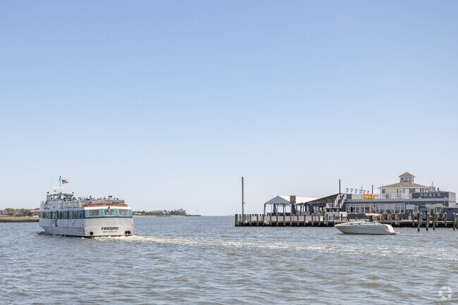 Passengers head out of Bay Shore aboard ferries to Fire Island where cars are not allowed.
