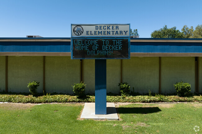 Sign at Decker Elementary.