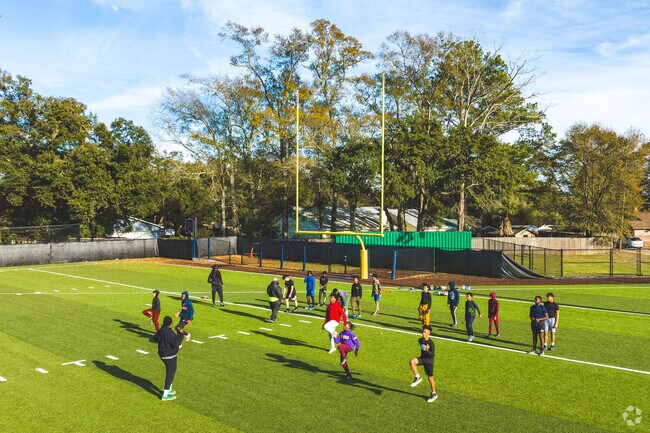 Mims Park hosts Athletics-Baseball Field-warm ups.