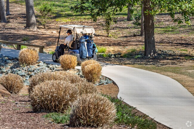 Paved paths wind through The Oaks.