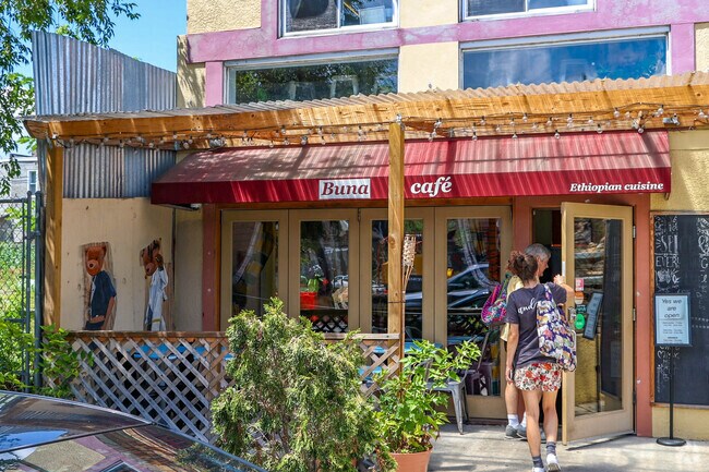 Enjoy the weather on the patio at Buna Cafe in Kingsessing.