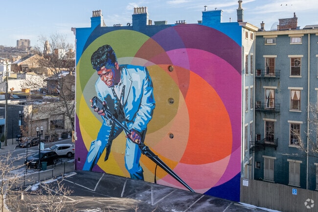 This Over-The-Rhine mural is a tribute to soul singer James Brown.
