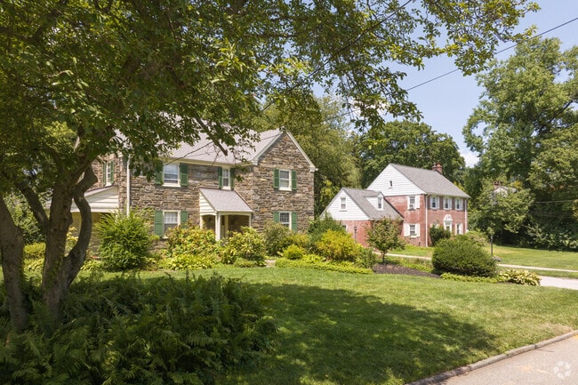 Penn Valley has stone and brick homes on treelined streets.