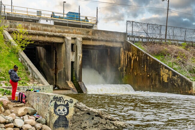 The banks of Kearsley Dam are a popular fishing spot for Northeast Flint locals.