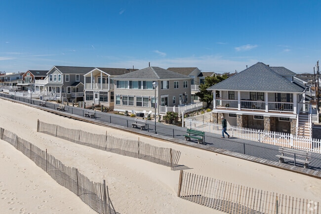 Rows of beachfront homes can be found along the boardwalk in Point Pleasant Beach.