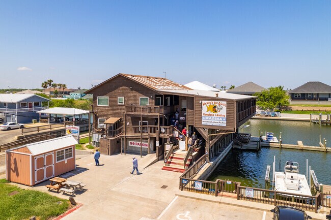 Dinner is served at Mickey's Bar & Grill at the Aransas Pass Yacht Club.