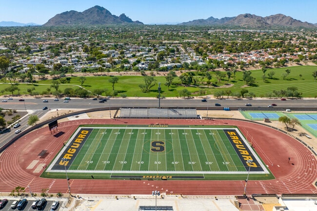 Enjoy great views of Camelback Mountain and catch a game at Scottsdale’s Saguaro High School.