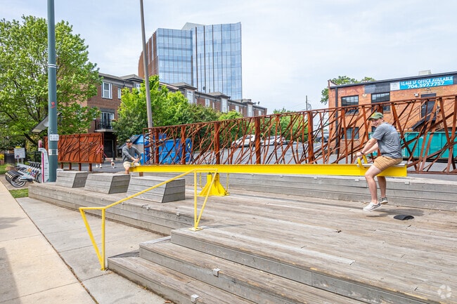 Locals can enjoy the tee-ter-tot-ter on the Rail Trail in South End.