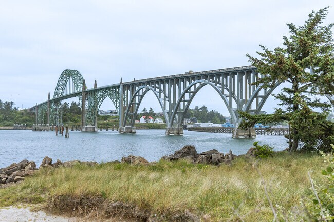 The Yaquina Bridge connects South Beach to the rest of Newport.