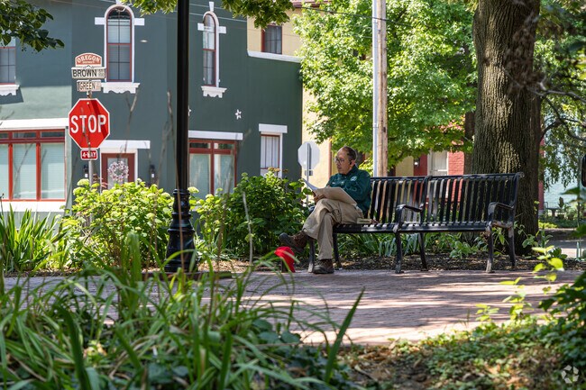 Newcom Founders Park is a beautiful place to relax and read within the Oregon neighborhood.
