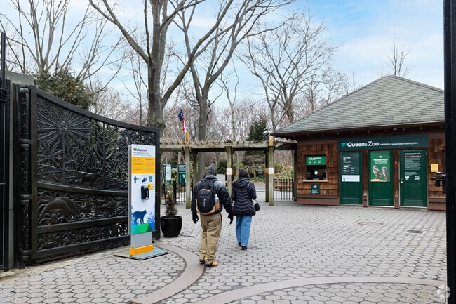 Queens Zoo entrance at Flushing Meadows Corona Park