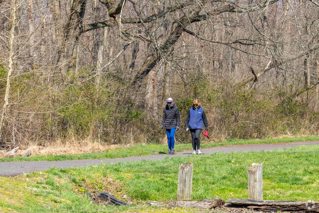 Miles of walking and biking trails loop Lake Galena at Peace Valley.