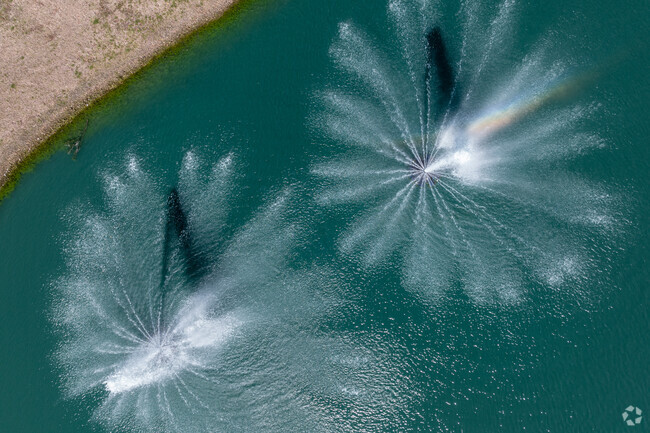 The display of fountains at Grand Heritage's entrance in Lavon is a spectacular display.