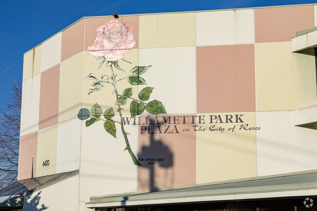 Mural of Willamette Park Plaza in Portland, Oregon.