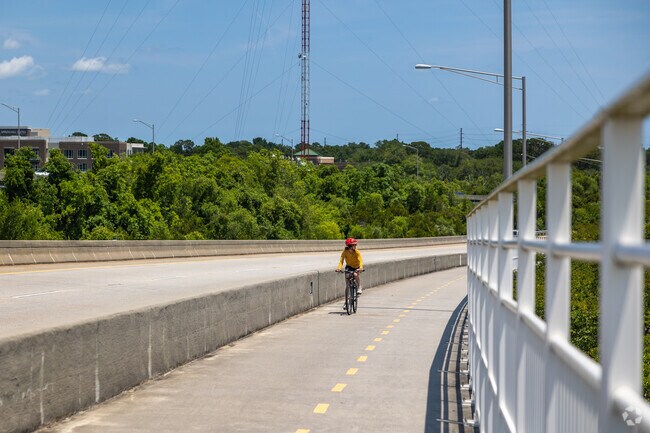 Patriots Point residents enjoy biking across the Ravenel Bridge in Mount Pleasant.