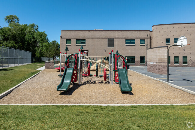 Franklin Elementary school has a large playground for young students.