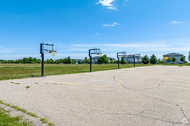 Horizon Elementary School basketball courts provide a place for exercise in Southwest Johnston.