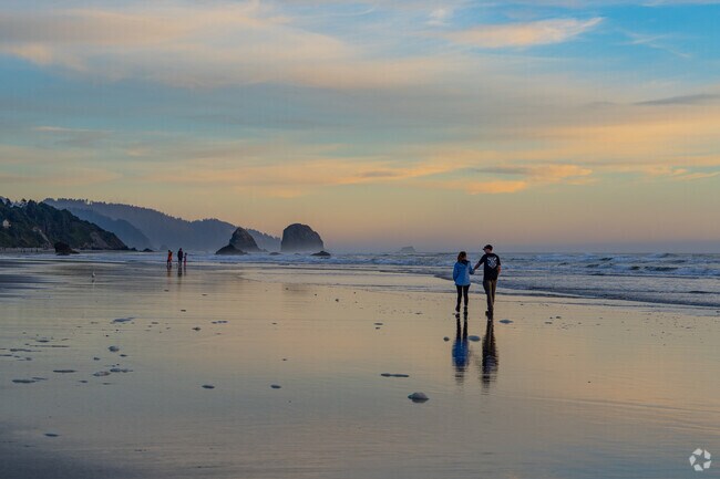 Reflect on a beautiful life on the glass sands of Cannon Beach.