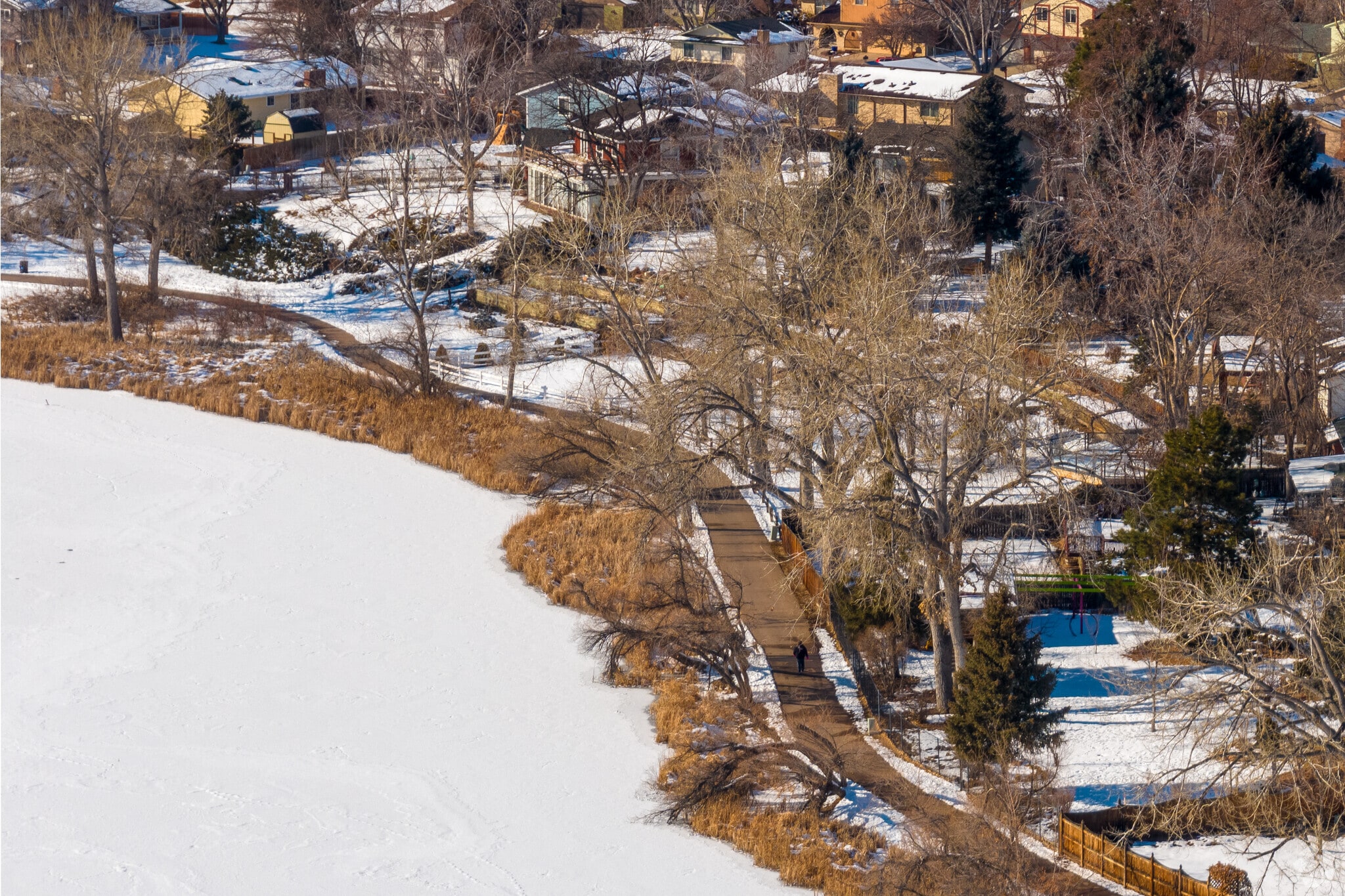 Some lucky Kendrick Lake residents have yards that back up to Kendrick Lake Park's trail.