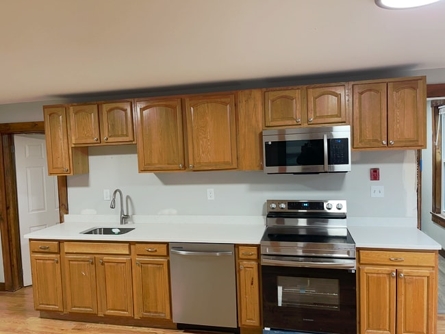 Newly renovated kitchen with stainless steel appliances