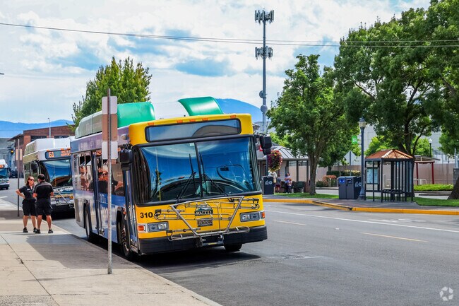 Bus stops are frequently found in Washington