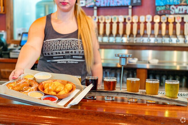 The tots and pretzels are super popular at Woody's Brewing Company near Mary Lake.