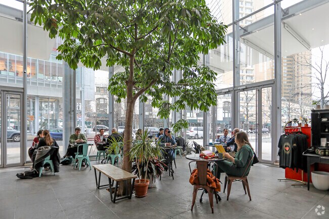 Residents of the Manhattanville community enjoying latte's and friends at Dear Mama's.