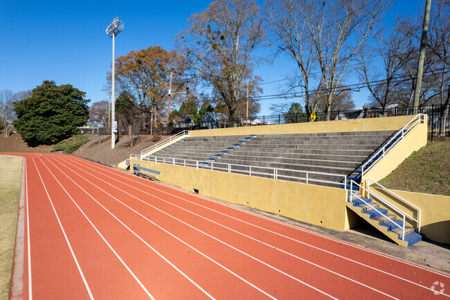 Runners will love this eight lane track at Landmark Christian School.